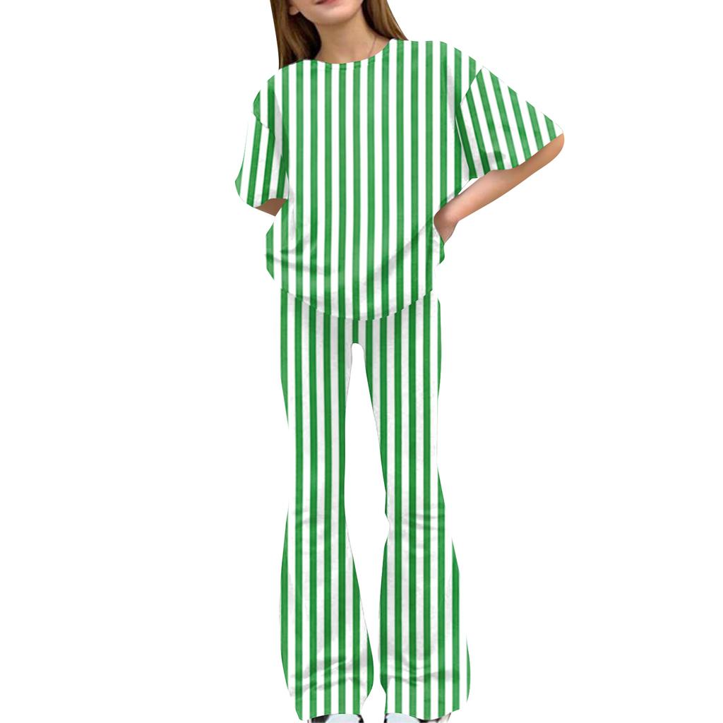 Children's Casual Short-sleeved Printed Short-sleeved Shirt And Pants Two-piece Set