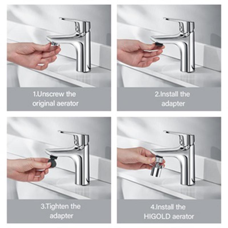 720 Rotatable Tap Aerator Splash-proof Faucet Sprayer Head Splash Tap Head Wash Basin Tap Extender Adapter