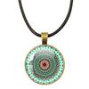 Klassische Lebensblume Seilkette Glasanhänger Halsketten Mandala Elegante und komplexe Muster Halsketten Damen Cabochon Schmuck