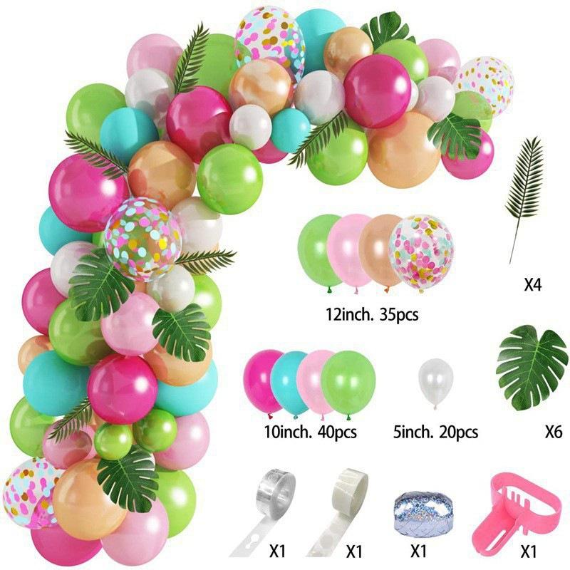 Forest Series Green Balloon Chain Set Children'S Birthday Theme Party Decoration Jungle Arrangement Balloon