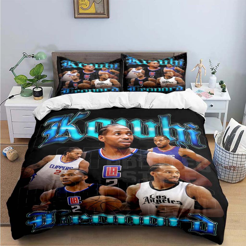 Fashion No2 Basketball Star K-Kawhi L-Leonard Print Bedding Sets Bed Supplies Set Duvet Cover Bed Comforter Set Bedding Set Gift