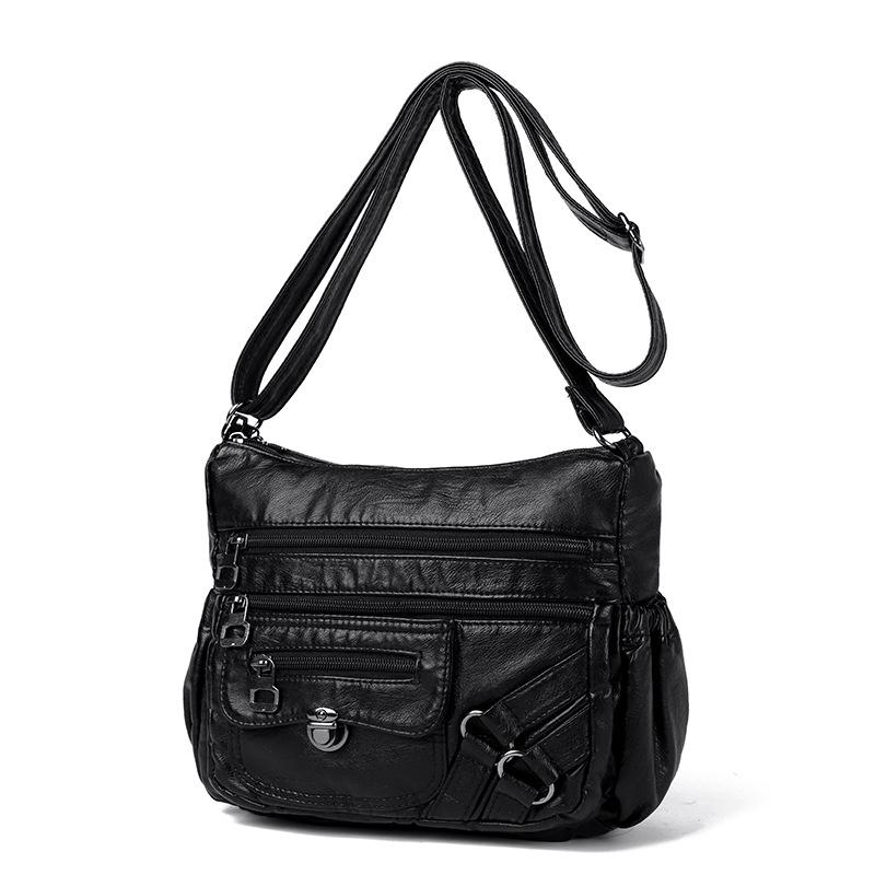 

Женская сумка кроссбоди большой вместимости с несколькими карманами, на плечо, сумка для мамы среднего возраста чёрный