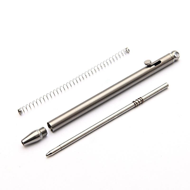 Creative Titanium Mini Bolt-Action Keychain Pen - Portable Travel Ballpoint Signature Pen