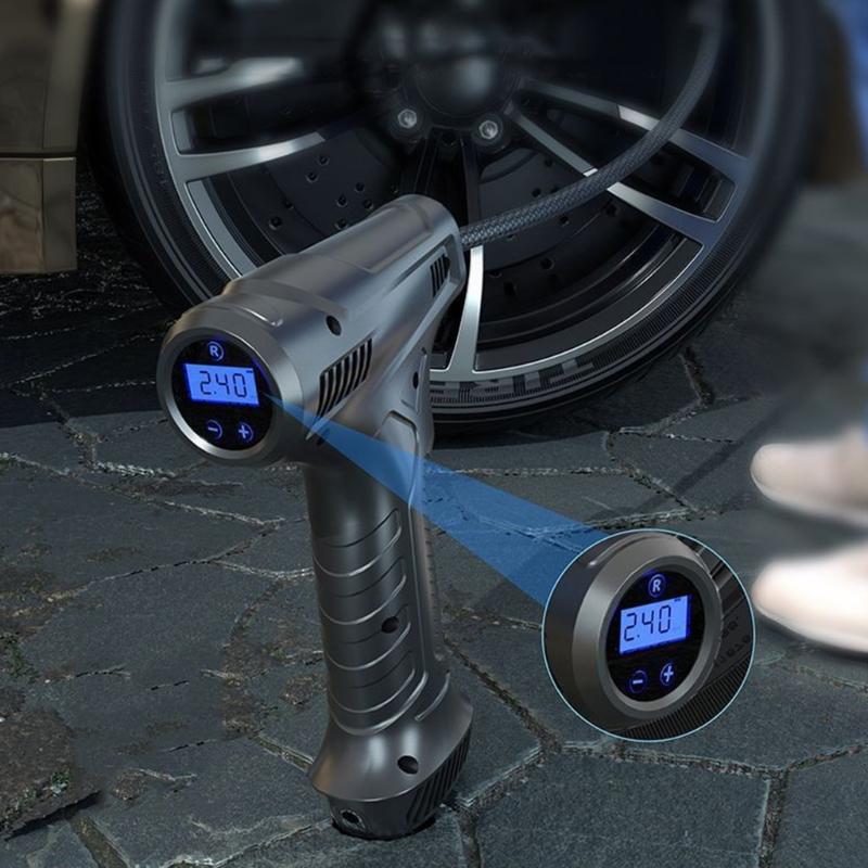 Car Air Compressor Universal Tire Inflator for Motorcycle Bicycles Balls Cordless/Wired Digital Air Pump with LED Light