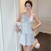 Ice Silk Pajamas Women's 1011 Summer Girl Pure Desire Wind Suspender Shorts Thin Sweet High-end Loungewear Set