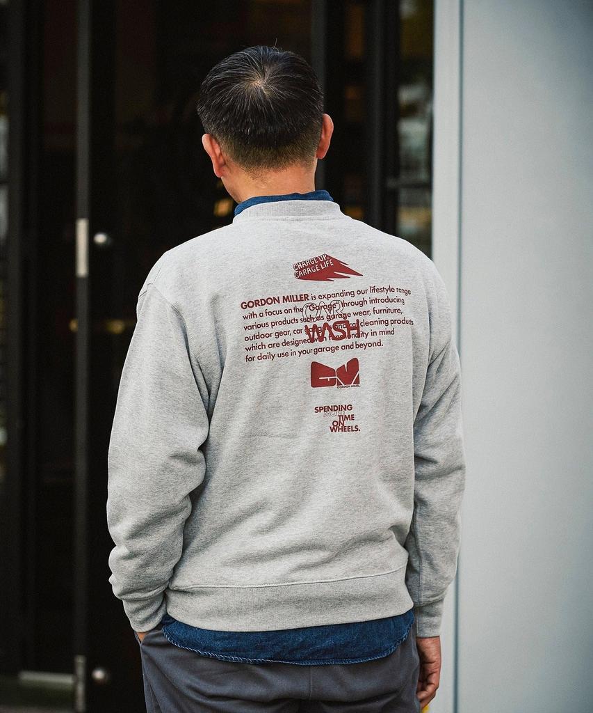 GORDON MILLER Men's Sponsor Print Sweatshirt, 12.7 oz. Crew Neck, Size M, Heather Gray, 1745171