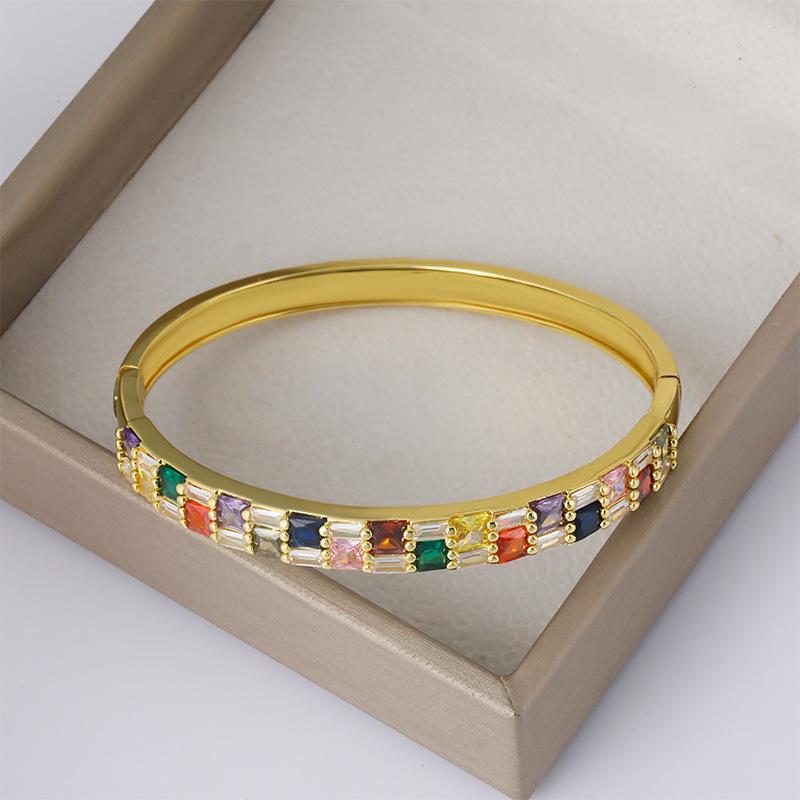 New Style Light Luxury Micro-color Zirconium Bracelet High European and American Hand Jewelry for Women