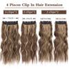 LISI HAIR Extensiones de Clip Sintéticas de Cabello Natural Largas Onduladas Piezas de Cabello Grueso Para Mujeres Uso Diario