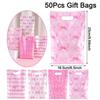 50 Stück Neue Rosa Schleife Geschenktüte Babyparty Zubehör Geburtstagsparty Süßigkeitentüten Schmucktasche Geschenktüten Für Mädchen Braut Verlobung