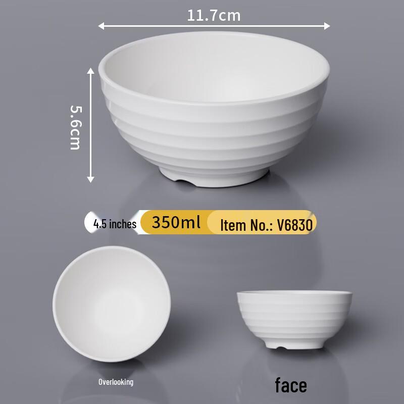 

White Melamine Threaded Small Bowl