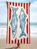 Süßes Cartoon-Fisch-Strandtuch  Weiches  Badetuch Leichte Reisedecke für  Erwachsene Meeresufer Schwimmbad