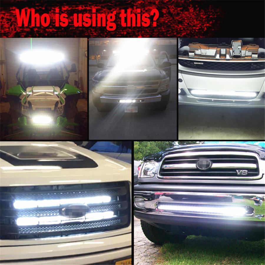 20Inch 180W Slim Single Row 6D Spot Beam Off-Road Led Work Light Bar Waterproof