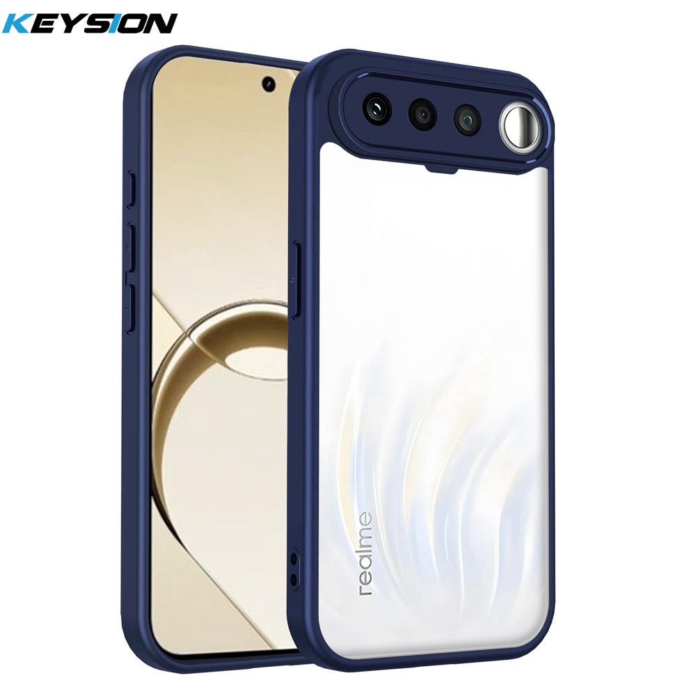 

KEYSION Transparent Phone Case for Realme 16 5G Soft Silicone+PC HD Clear Simple Shockproof Phone Cover for OPPO Realme 16 5G for Realme 16 5G синий