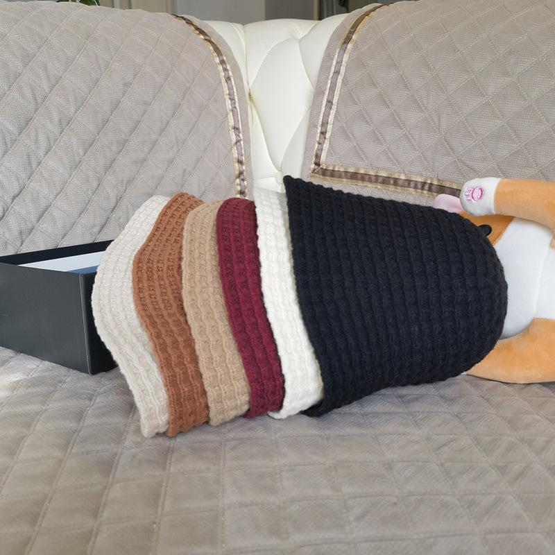 Fashion Knit Bucket Hat Soft Spring Autumn Warm Fisherman Hat Beanie Cap Crochet Knitted Skull Hat Women Basin Hat