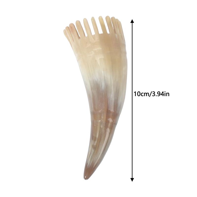 1 Pcs Cow Horn Hair Scrubbing Combs Clean Scalp Head Meridian Massagebrush Wide Tooth Cow Horn Comb Barber Hairdressing Tools
