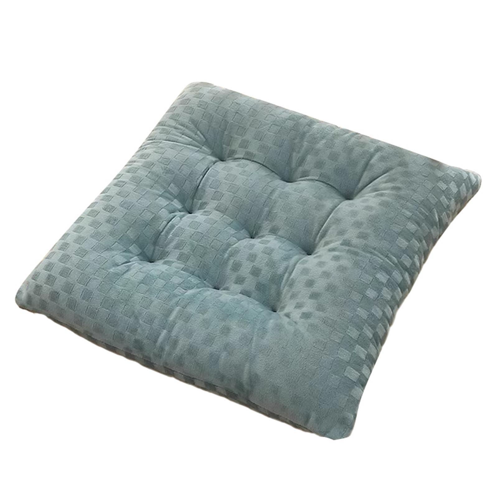 

Square Chair Pad Solid Color Dinning Chair Cushion Non-slip Mat Soft Warm PP Cotton Padded Cushion with Strap Ties светло-синий