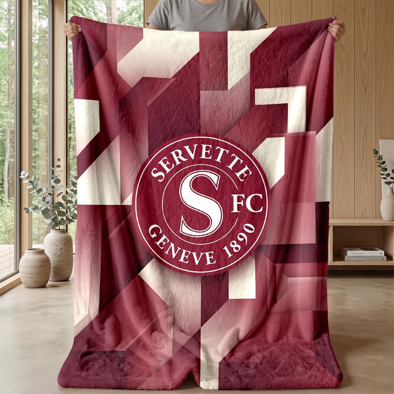 Servette FC Coperta Morbida in Pile di Flanella Leggera Accogliente Calda Coperta Plaid per Divano Letto Arredamento Casa