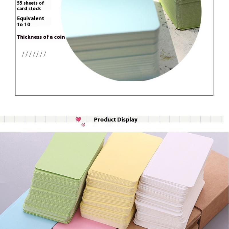 50/100Pcs Colored Blank Kraft Paper Cards Craft Cards Paper Business Message Cards Flash Card Blank For Learning Study Diy Memor