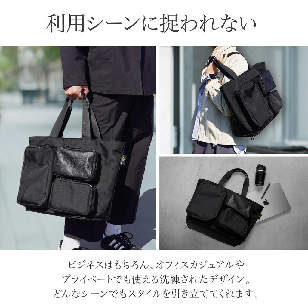 LASIEM Herren Große Kapazität Tragetasche [Hohe Strapazierfähigkeit Ballistisches Nylon] Damen A4 Größe Einfach Echtes Leder Leicht 27L Tasche für 14-Zoll-PCs