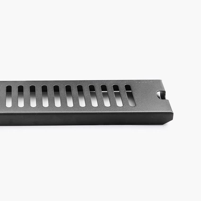 11.8-Inch SUS304 Stainless Steel Square Shower Floor Drain with Top Grate Offset Drainage,Black Finish