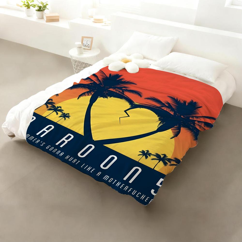 

Band Maroon 5 Throw Flannel Throw Blanket: Soft Kid-Friendly Warm Anti-Static All Season Washable Couch Bed Home 75x90cm