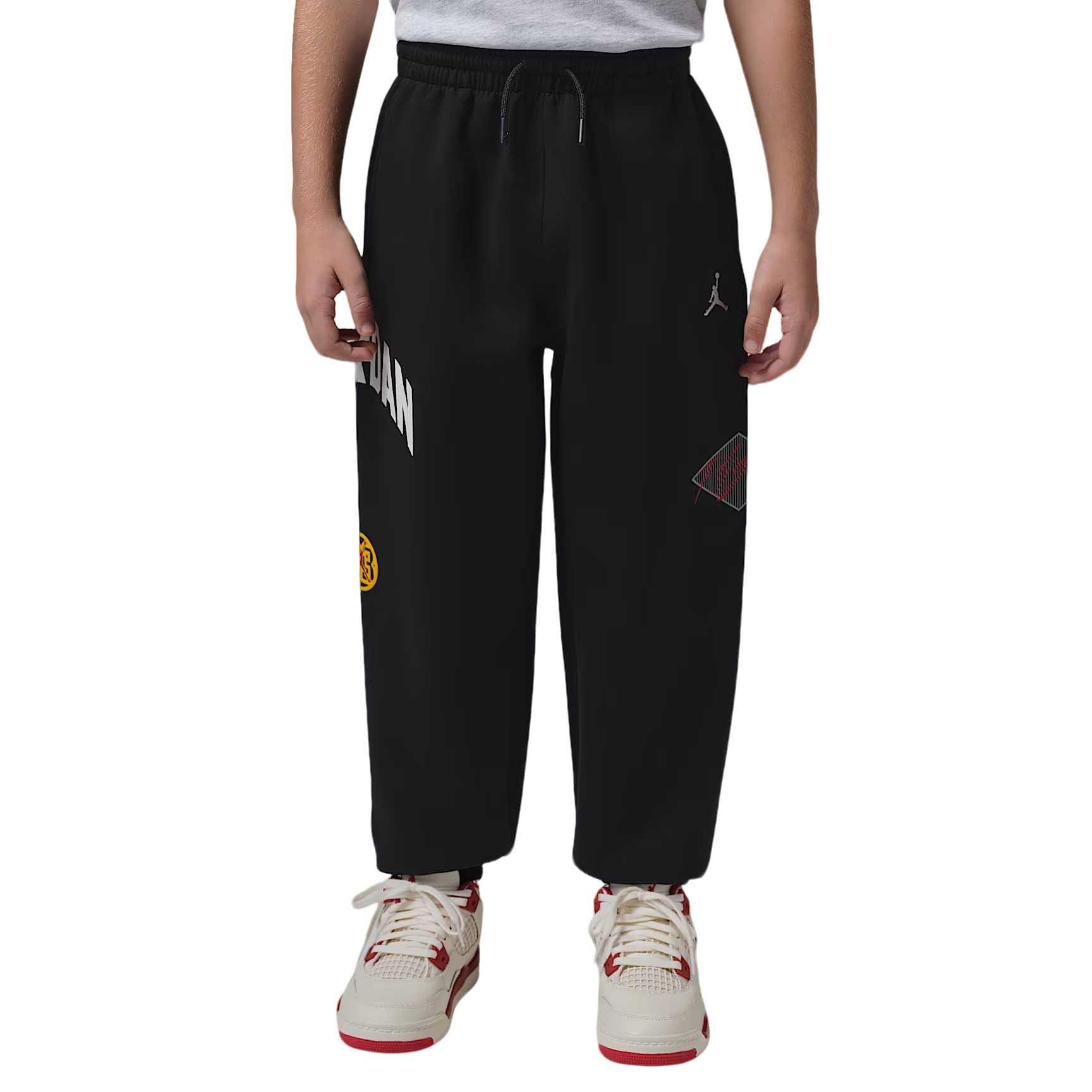

Jordan Sports Pants Dynasty Interlock Letter Print Knit Kids bottoms Black IU5304-010 7