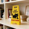 Cat Vomit Caution Sign Humorous Cat Puke Warning Sign Novelty Gag Gifts for Pet Lovers Home Desk Decor