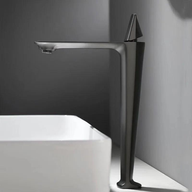 KEMAIDI Rose Gold Bathroom Basin Sink Faucet Square Brass Bathroom Mixers Single Handle White Vanity Sink Mixer Faucet Basin Tap