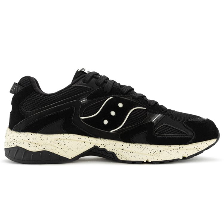 SAUCONY Gsd 90S Retro Fashion Synthetic Leather Cushioning Low-Top Casual Running Shoes Unisex Sneaker Black S79018-3
