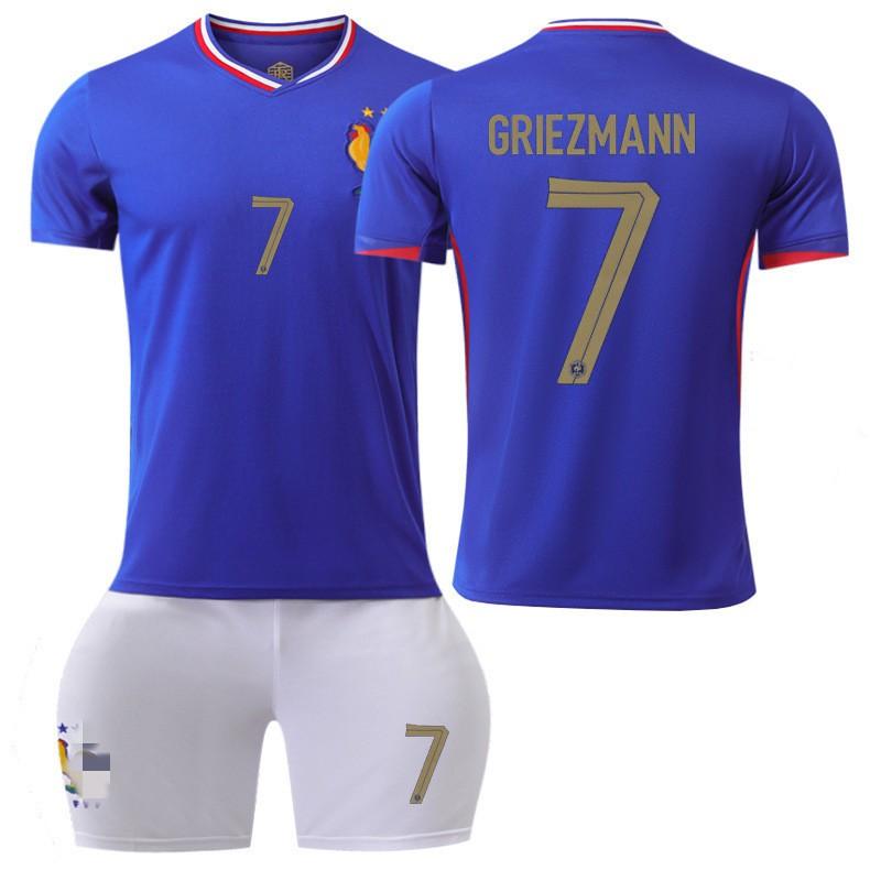 Mens Cycling Jerseys French Team Home Mbappe 10 Football Shirt Set Sports