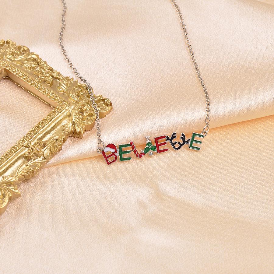 Cross-Border Christmas Necklace: 3D Holiday Tree & Reindeer Clavicle Chain