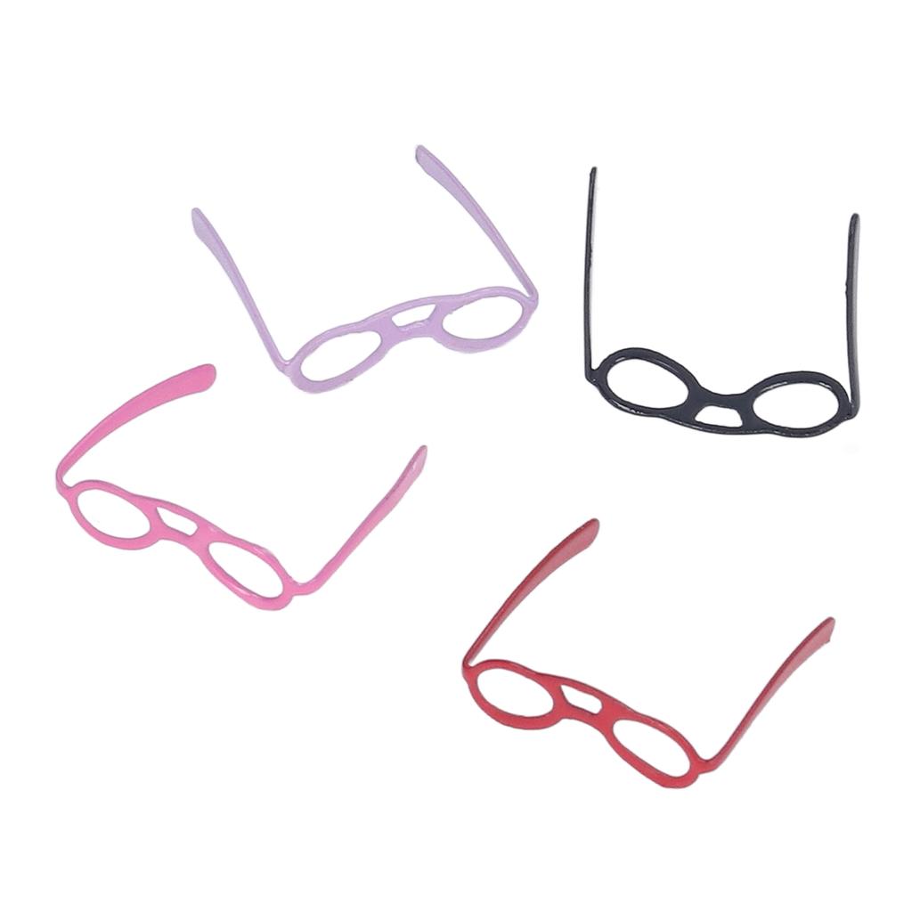 4 Stück 1:12 Puppenhaus Brillen Niedlich Simuliert DIY Miniatur Puppenbrillen Dekoration Zubehör Geschenk