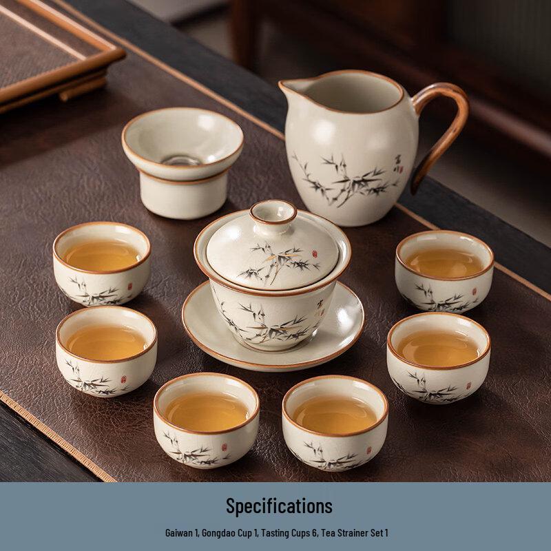 Ru Kiln Ceramic Tea Set (10-Piece)