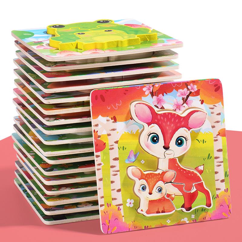 Grenzüberschreitendes 3D Mutter-Kind-Puzzle zur kognitiven Entwicklung, Alter 3-6 - Holzspielzeug-Set für die Früherziehung