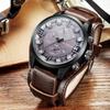Retro Men's Watches Classic Luxury Business Quartz Watch Fashion Big Dial Leather Strap Date Military Wristwatch for Men