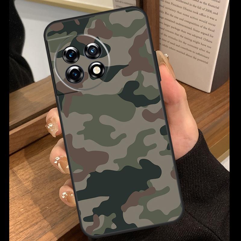 Camouflage Army Case For OnePlus 15R 13R 13T 12R 15 13 12 11 10 Pro 10T Nord CE 3 4 Lite N20 N30 Nord 5 Cover
