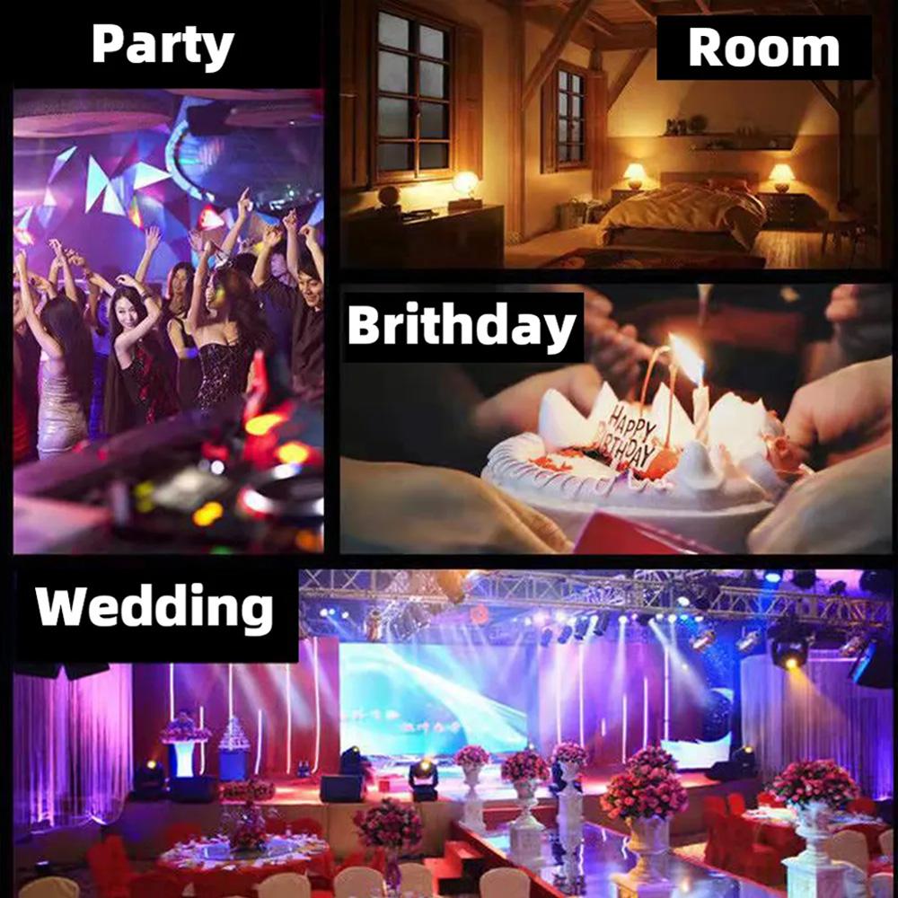 2025 Novo LED 6 furos 72 Padrões Luzes de Palco Plug-in USB DJ Controle Remoto Estéreo Festa Casamento Lâmpada Decorativa KTV Luzes de Discoteca