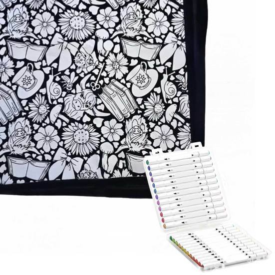 

Одеяло-раскраска сделай сам, раскрась свое собственное одеяло, сделай сам раскрашивание 24 маркерами, настраиваемый моющийся плед L