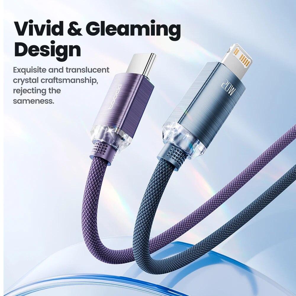 Toocki USB C To Lighting Cable for 14 13 12 11 Pro Max Mini 8 7 Plus AirPods iPad Fast Charging Type C Lightning Cable