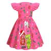 82839 Kids Girls Christmas Steal a Brainrot 67 Six Seven Print Ruffle Sleeveless Princess Dress