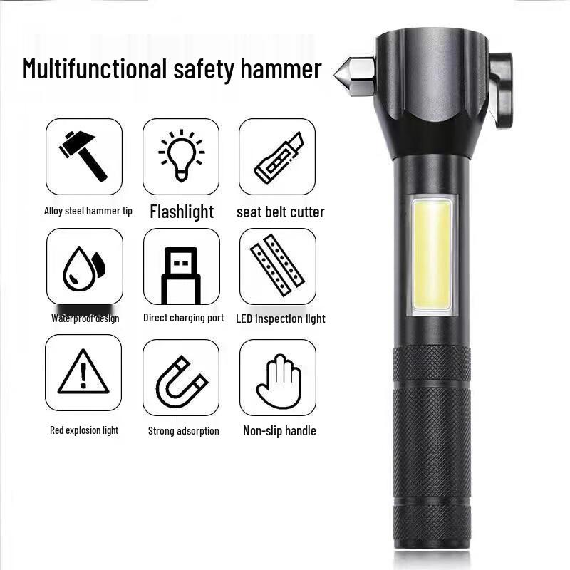 UOSU 2-in-1 Emergency Safety Hammer Flashlight