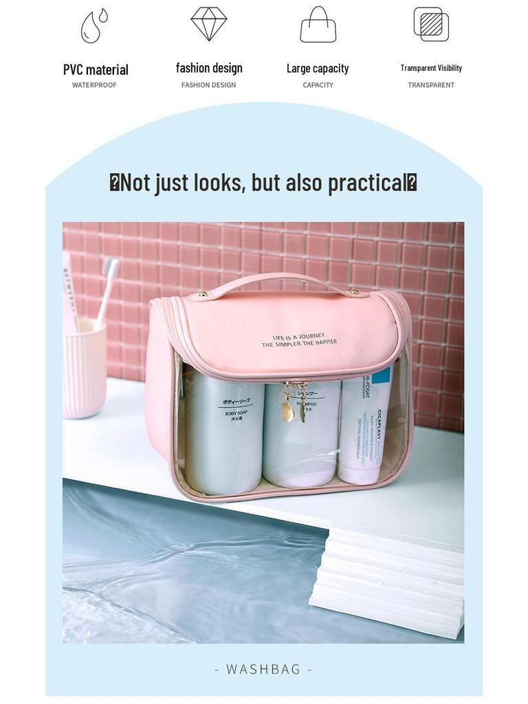 Transparent wasserdichte Reise-Make-up-Tasche mit hoher Kapazität