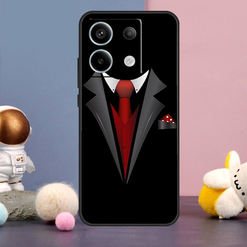 Suit and Tie Case For Xiaomi Redmi Note 14 13 9 10 11 12 15 Pro Plus Redmi 15 15C 14C 10C 12C 13C Cover