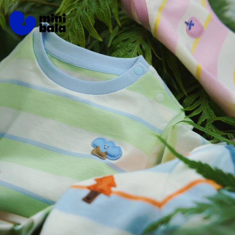 Minibala Kids' Pure Cotton Striped Short Sleeve T-Shirt