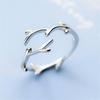 New Simple Fashion Antler 925 Silver Jewelry Personality Branch Popular Leaf Opening Rings R039