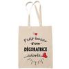 Tote Bag - PLANETEE - Beloved Decorator Woman - Cotton - Printed In France - Beige