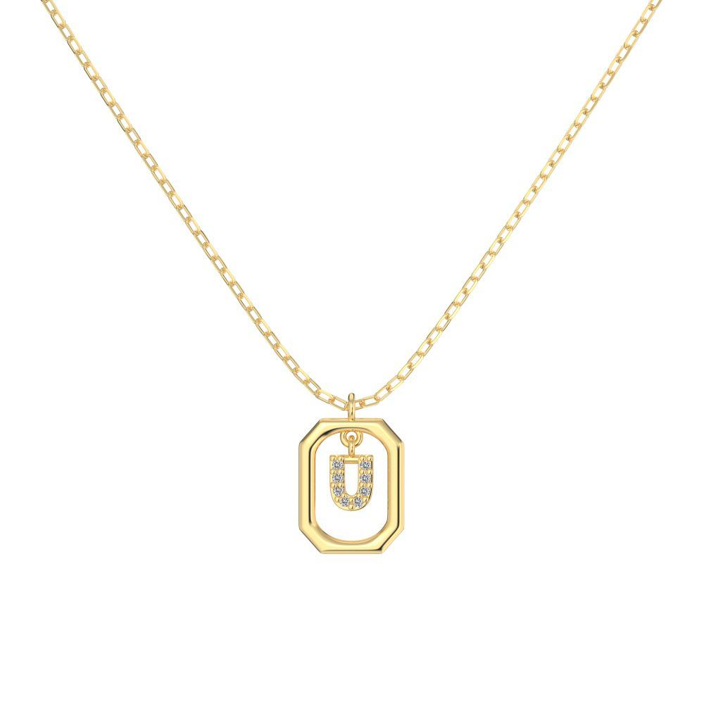 925 Silver Alphabet Pendant Necklace with Zircon Detailing - Women's Elegant & Unique Design