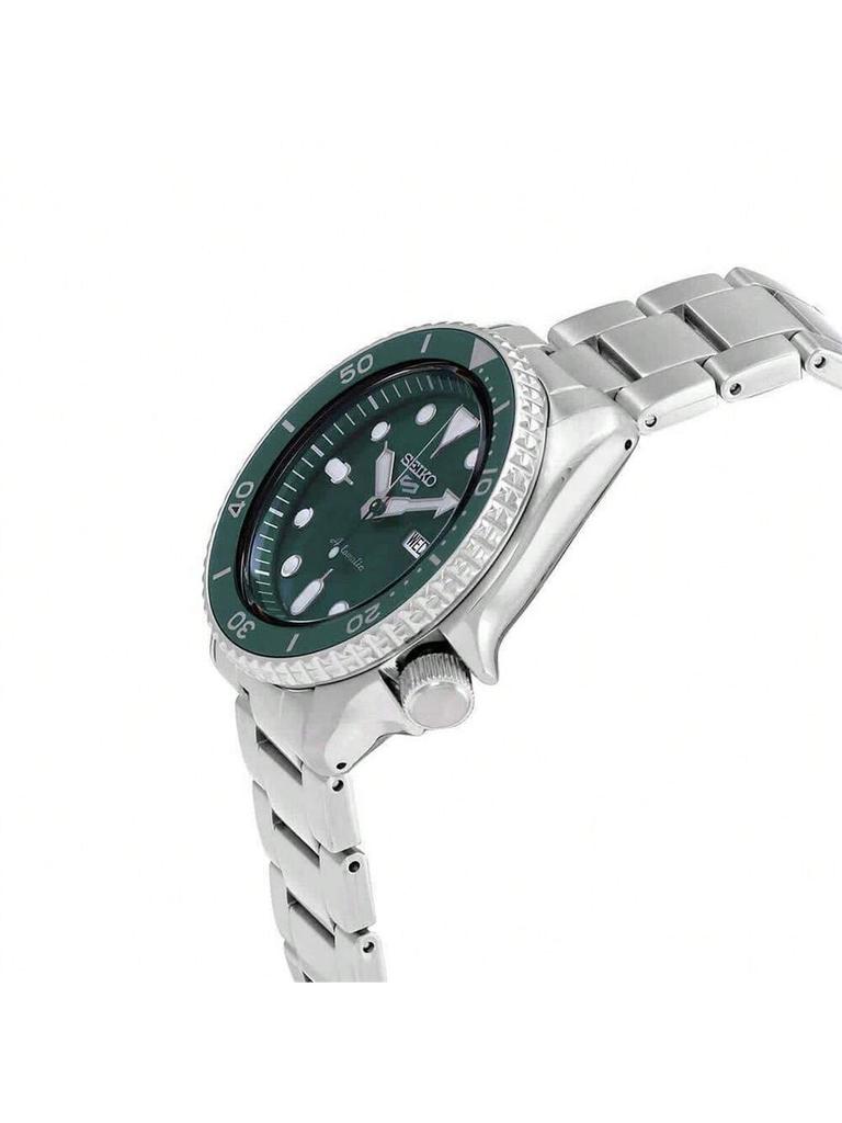 Seiko 5 Modelle sportlicher 42,5-mm-Automatik-Edelstahluhren mit grünen Zifferblättern SRPD61K1