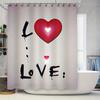 Love Heart Shower Curtain - Waterproof, Mildew-Resistant, Machine Washable For Romantic Bathroom Decor