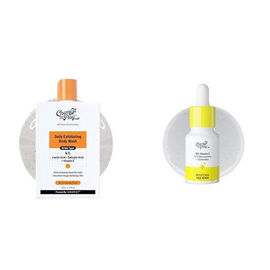 

Chemist At Play 1% Салициловая кислота Отшелушивающий гель для душа 236 мл для мужчин и женщин + Сыворотка с витамином C 10 мл